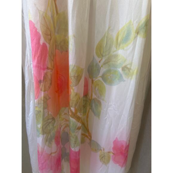 Vtg Kayser Wht Floral Lounger Robe Long/Tall Women’s Small 70’/80’s Zipper - Picture 3 of 8